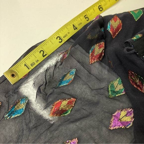 SALONI Silk Fil Coupe Marissa Mini Dress in Black Rainbow. * Read - Picture 15 of 15